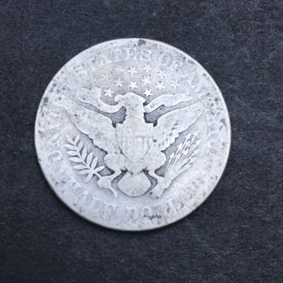 1899 BARBER SILVER HALF DOLLAR Circulated See Photographs For Condition - Picture 2 of 6